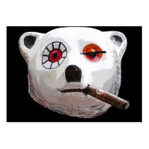 Cuban Teddy Bear with Cigar, Black Back Business Card Template
