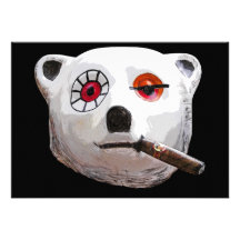 Cuban Teddy Bear with Cigar, Black Back Announcements