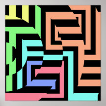Cubic Circles Casino Art Print