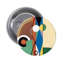 Cubist Abstract Pinback Button