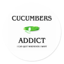 Cucumbers Addict Round Stickers