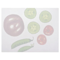 Cucumbers, tomatoes, snow peas and red onion customized letterhead