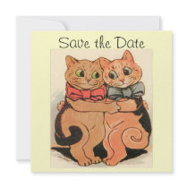 Cuddling Cats Save the Date Card Announcement