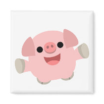 Cuddly Cartoon Pig magnet