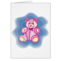 Cuddly Pink Teddy Bear Greeting Card