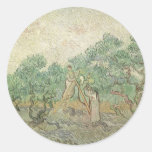 Cueillette olive par Van Gogh, impressionisme vint Autocollants