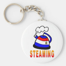 Cuisant la théière à la vapeur - thé porte-clés