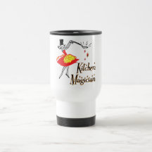 Cuisine de magicien de cuisine indiquant la tasse 