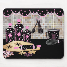 Cuisson de cuisine de point de polka tapis de souris