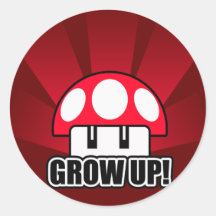 Cultivez le champignon rouge Powerup Adhésif Rond