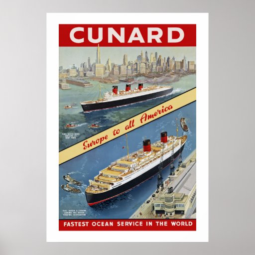 Cunard Queens Print