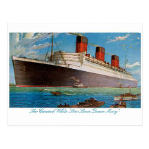 Cunard White Star Line's Queen Mary Post Card