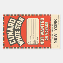 Cunard White Star (to New York) Stickers