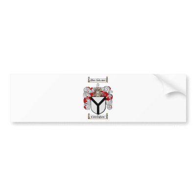 CUNNINGHAM FAMILY CREST -  CUNNINGHAM COAT OF ARMS BUMPER STICKERS by heraldics