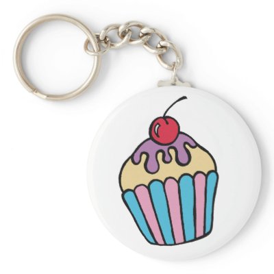 Cup Cake Key Ring Key Chains by littleamylee