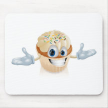 Cup cake mascot illustration mousepad