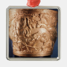 Cup, depicting the capture of a wild bull christmas ornaments