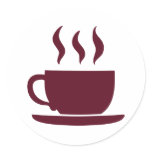 Cup of coffee round sticker