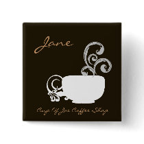 Cup Of Joe Name Badge Button