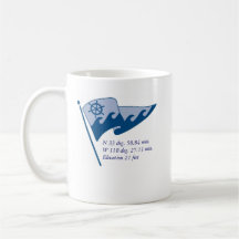 Cup with waving burgee & regular burgee coffee mugs