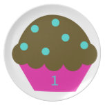 Cupcake 1st Birthday plates