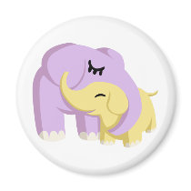 Cupcake and Butters the Elephants Fridge Magnets