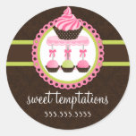 Cupcake and Cake Pops Bakery Box Seals Sticker