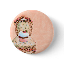 Cupcake and Chair Vintage Style Button Pin