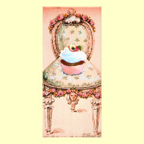 Cupcake and Chair Vintage Style Design Invitation rack cards
