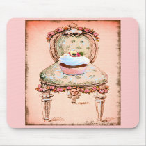 Cupcake and Chair Vintage Style Mousepad
