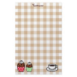 Cupcake and Gingham Personalized Stationery