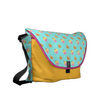 Cupcake and Tea Pattern Messenger Bag