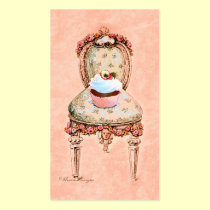 Cupcake and Victorian Chair Business Cards business cards
