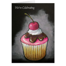 CUPCAKE: Announcement or Invitation Greeting Cards