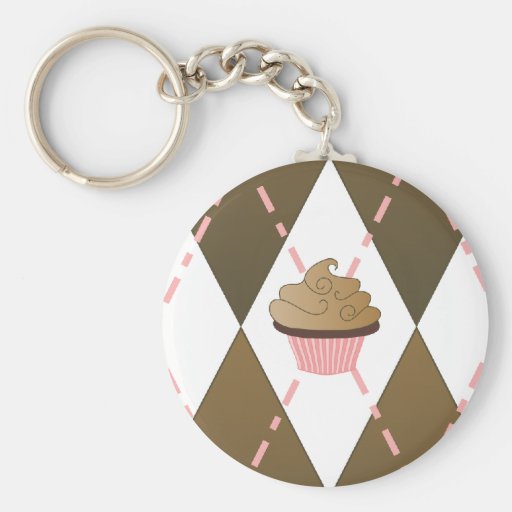 Cupcake Argyle Keychain