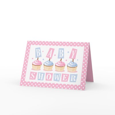 Cupcake Baby Shower Invitation Card by pinkinkart