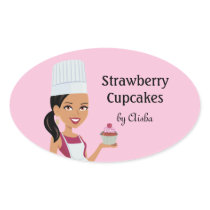 Cupcake Bakery Sticker with Character Design #1