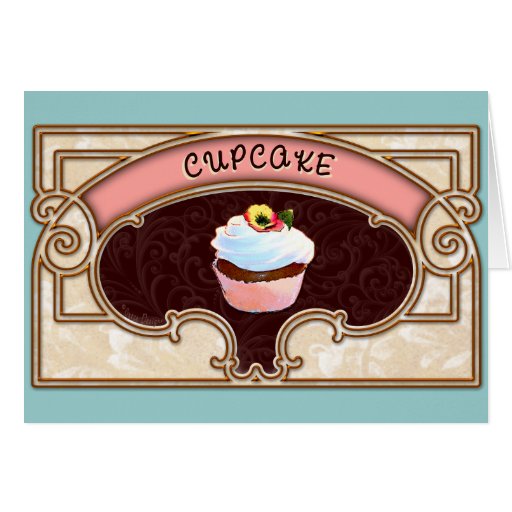 Cupcake Banner Victorian Style Card