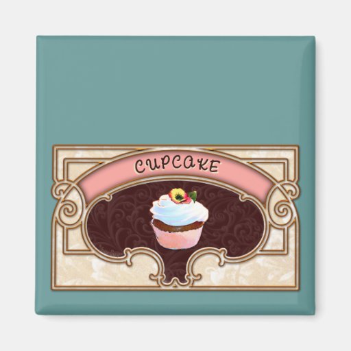 Cupcake Banner Victorian Style Fridge Magnets