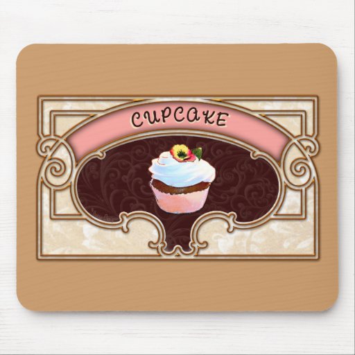 Cupcake Banner Victorian Style Mouse Pads