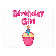Cupcake Birthday Girl 4 Postcards