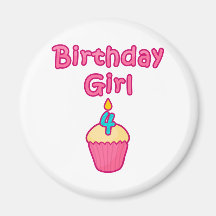 Cupcake Birthday Girl 4 Refrigerator Magnet