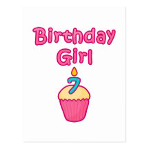 Cupcake Birthday Girl 7 Postcard