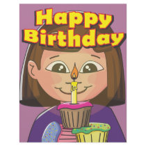 Cupcake birthday girl flyer