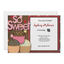 Cupcake Birthday Custom Invite