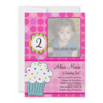 Cupcake Birthday Announcements