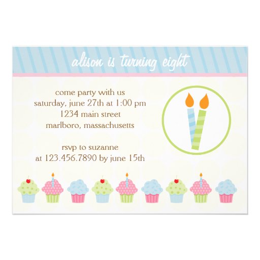 Cupcake Birthday Party Invitation