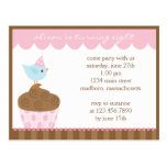 Cupcake Birthday Party Invitation Postcard