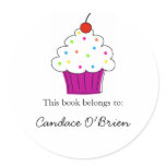Cupcake Bookplate Labels Round Stickers