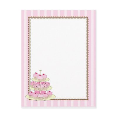 Cupcake Border Yellow Post Cards by mariabellimages